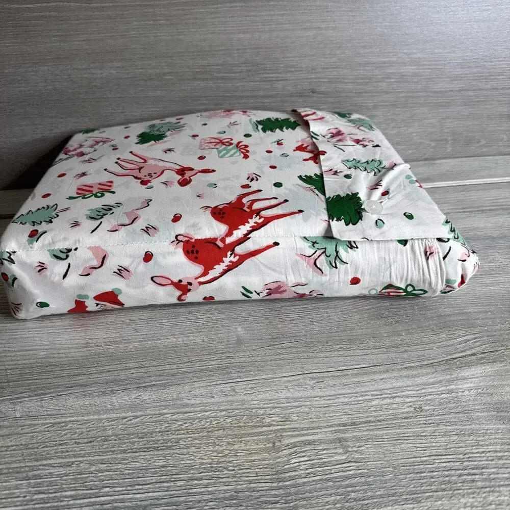 Cath Kidston London Ditsy Deer Pink Multi Queen 4 Pc Sheet Set 100% Cotton NEW